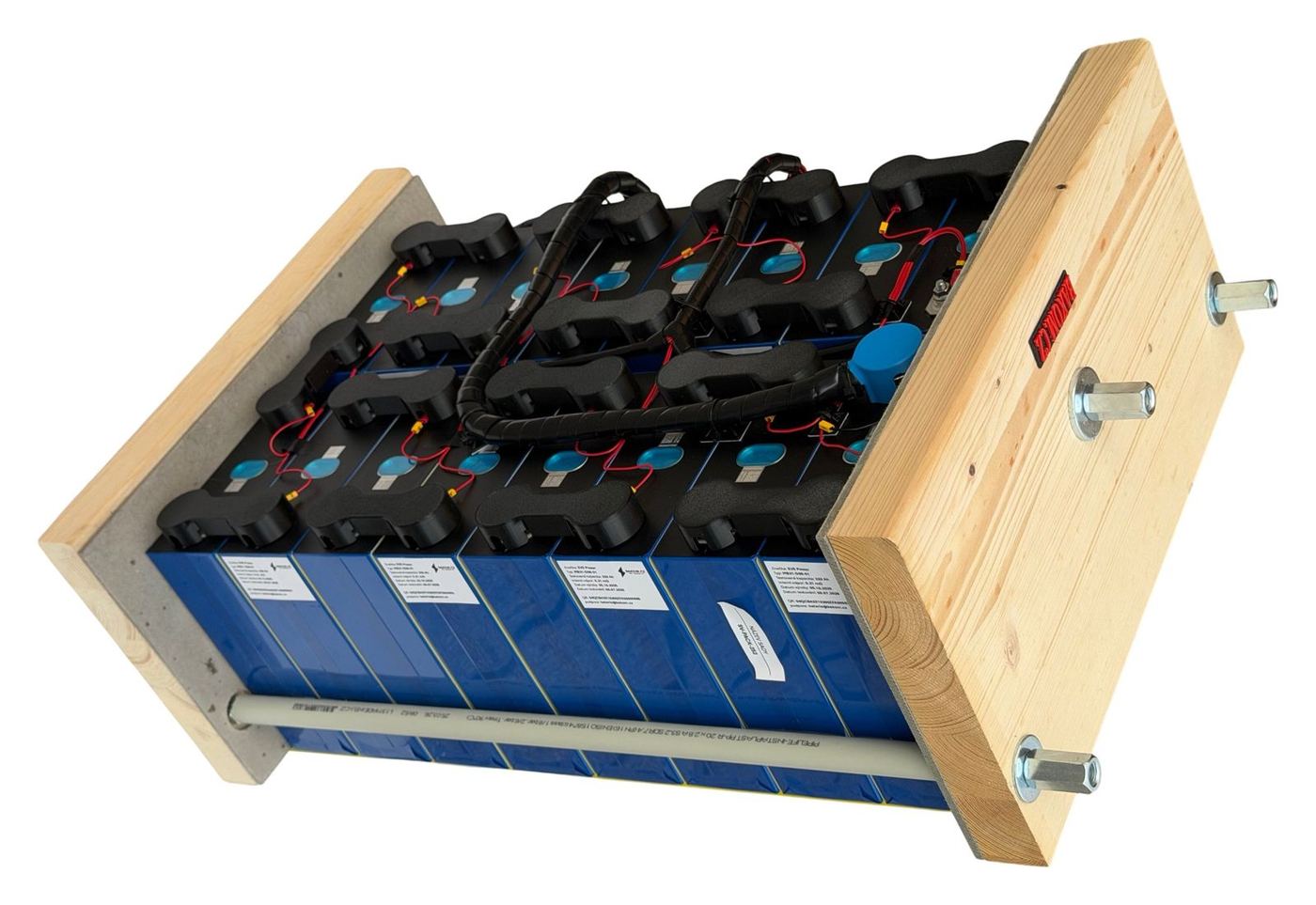 Cells with cabling and pressure plate
