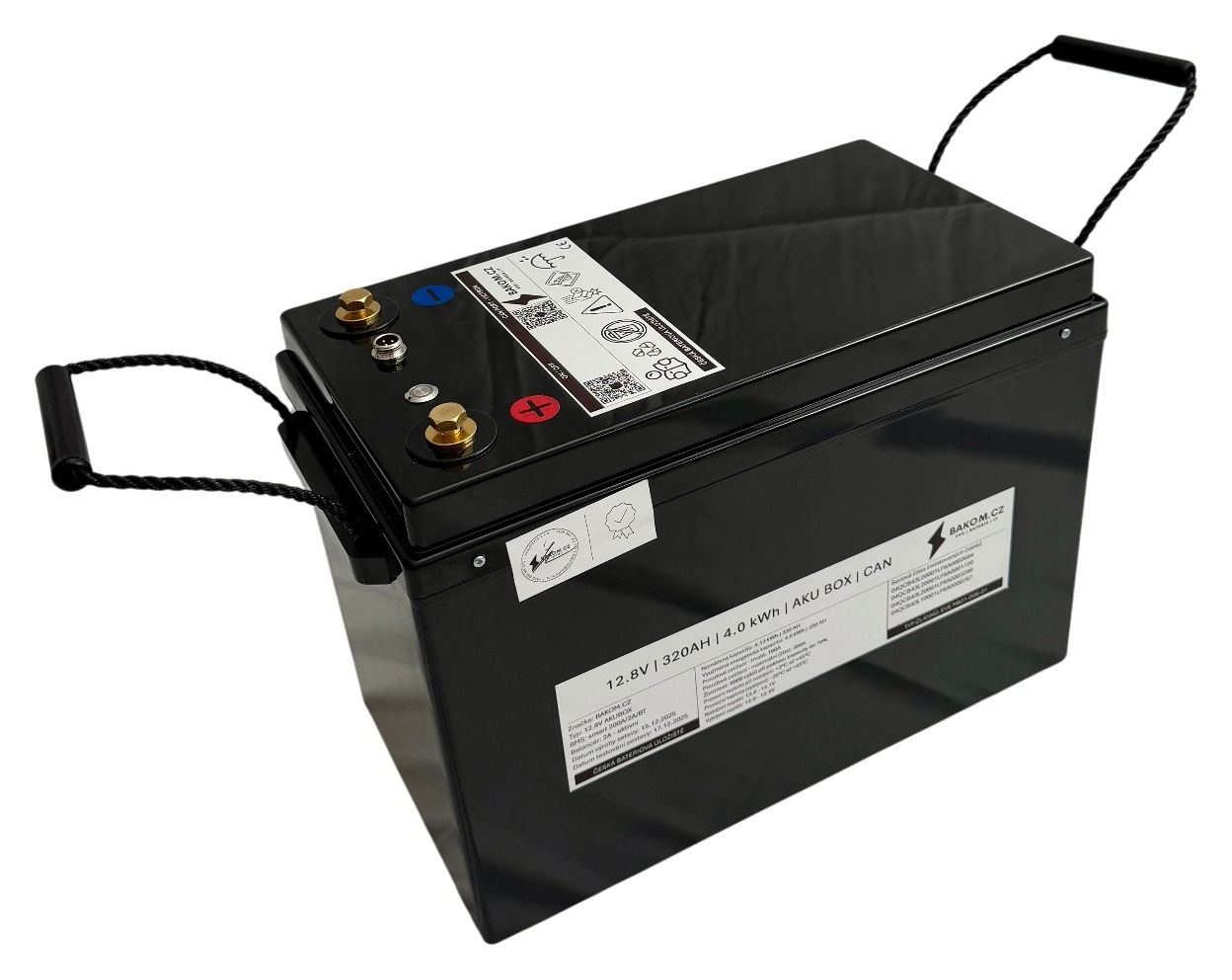 Lid with terminals and switch