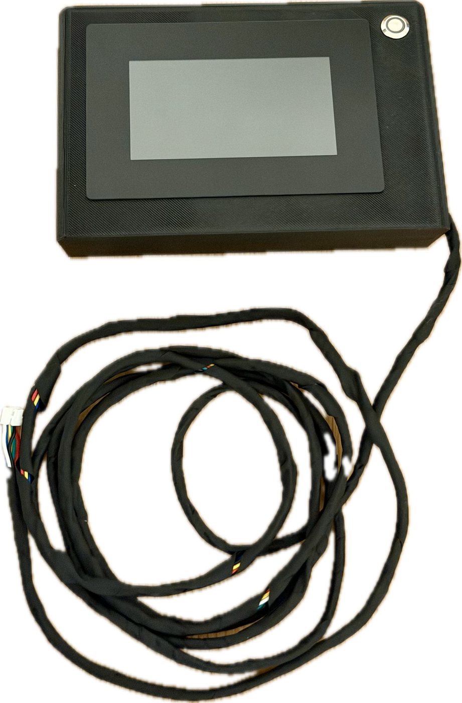 Large display in a plastic box with a switch